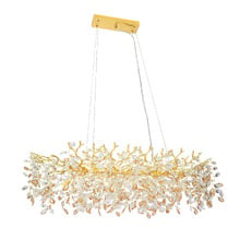 Roshan 10 Light Rectangular Crystal Pendant